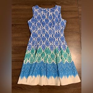 Danny and Nicole sleeveless, pleated dress. Size 12